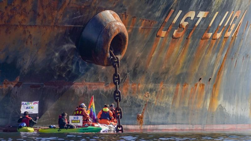 Greenpeace activists tried to block a Russian oil tanker heading to ...