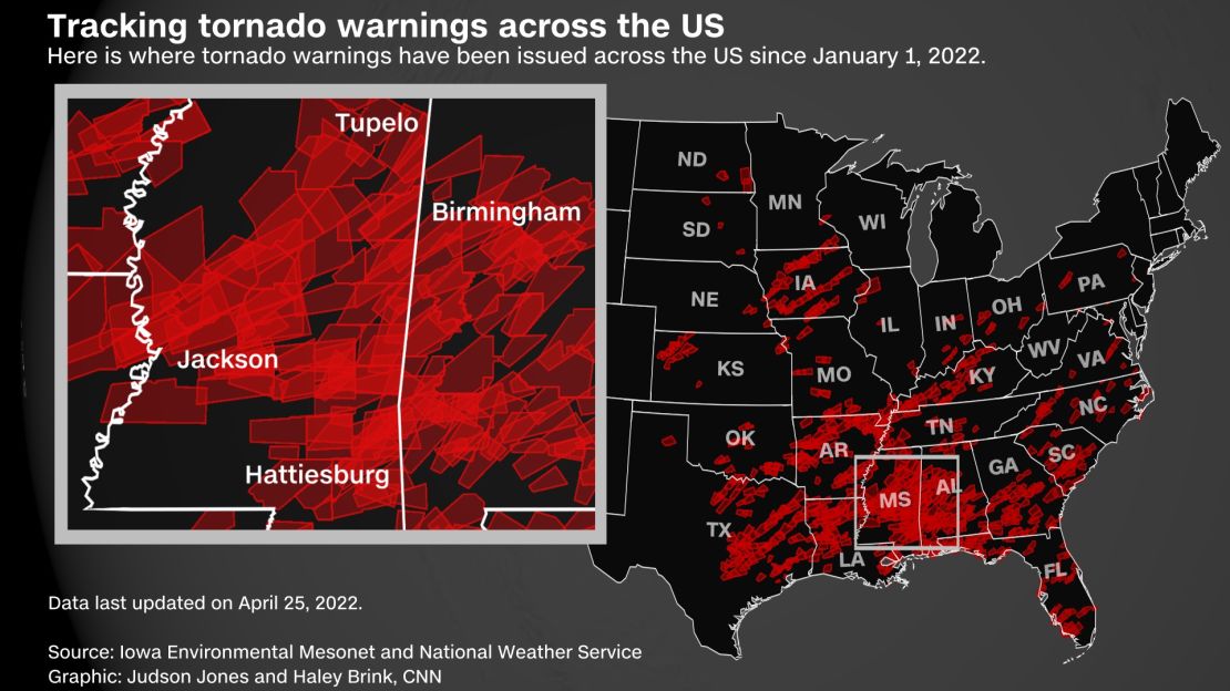 Central Mississippi faced 76 tornadoes in just 35 days this spring CNN