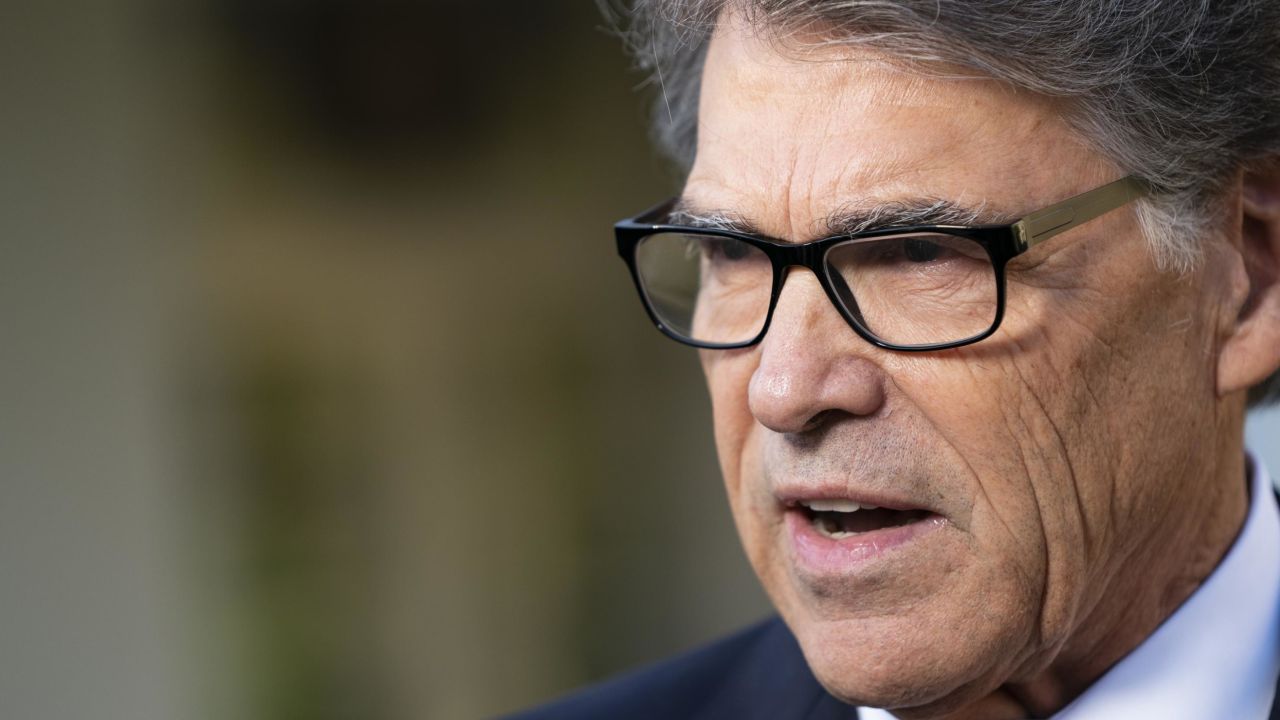Then-Energy Secretary Rick Perry speaks to members of the media outside the White House on Oct. 23, 2019. 