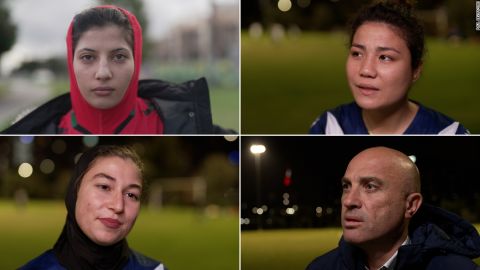 Australian club Melbourne Victory and the team's Director of Football John Didulica (bottom right) have been providing support to the Afghan women players.