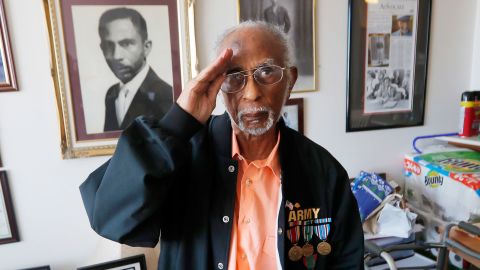 World War II veteran Johnnie Jones Sr. at his home in Baton Rouge in May 2019.