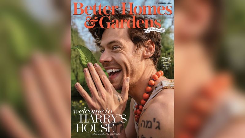 HARRY　AT THE GARDEN Harry Styles on the cover of Better Homes & Garden, June
