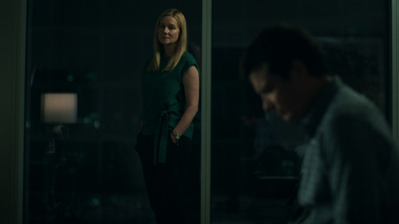 (From left) Laura Linney as Wendy Byrde and Jason Bateman as Marty Byrde are shown in a scene from season four, part two, of "Ozark." 