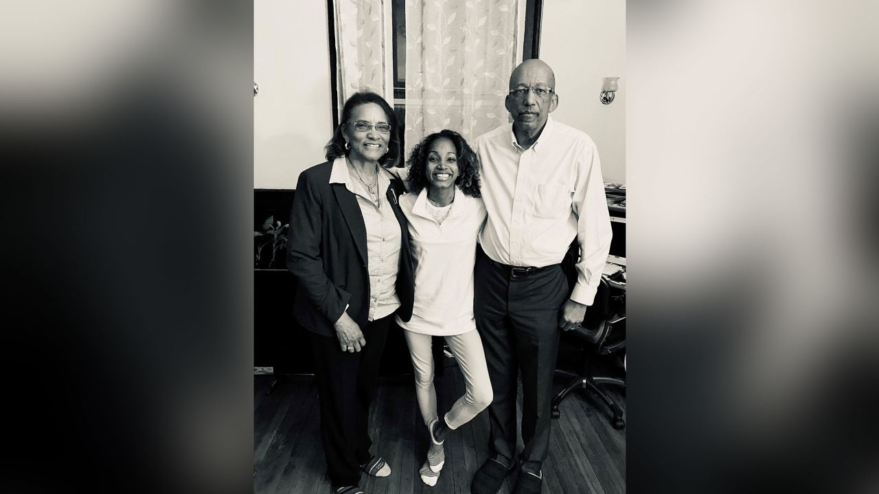 Mathewson feels lucky the transplant system worked for her. Here she is with her parents, Alfred and Pamelya, after the surgery.