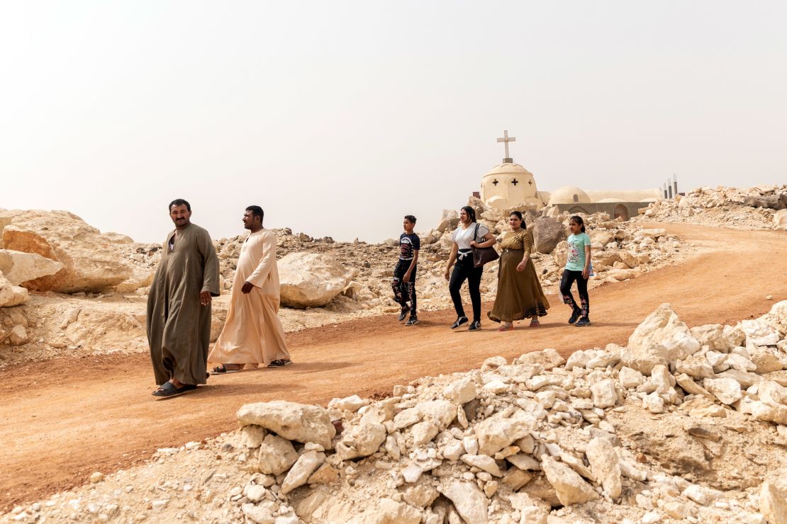 Coptic Christians walk to the Ascension Monastery to celebrate Sham El-Nessim, or Spring Festival, on April 25 in Mallawi, Egypt. 