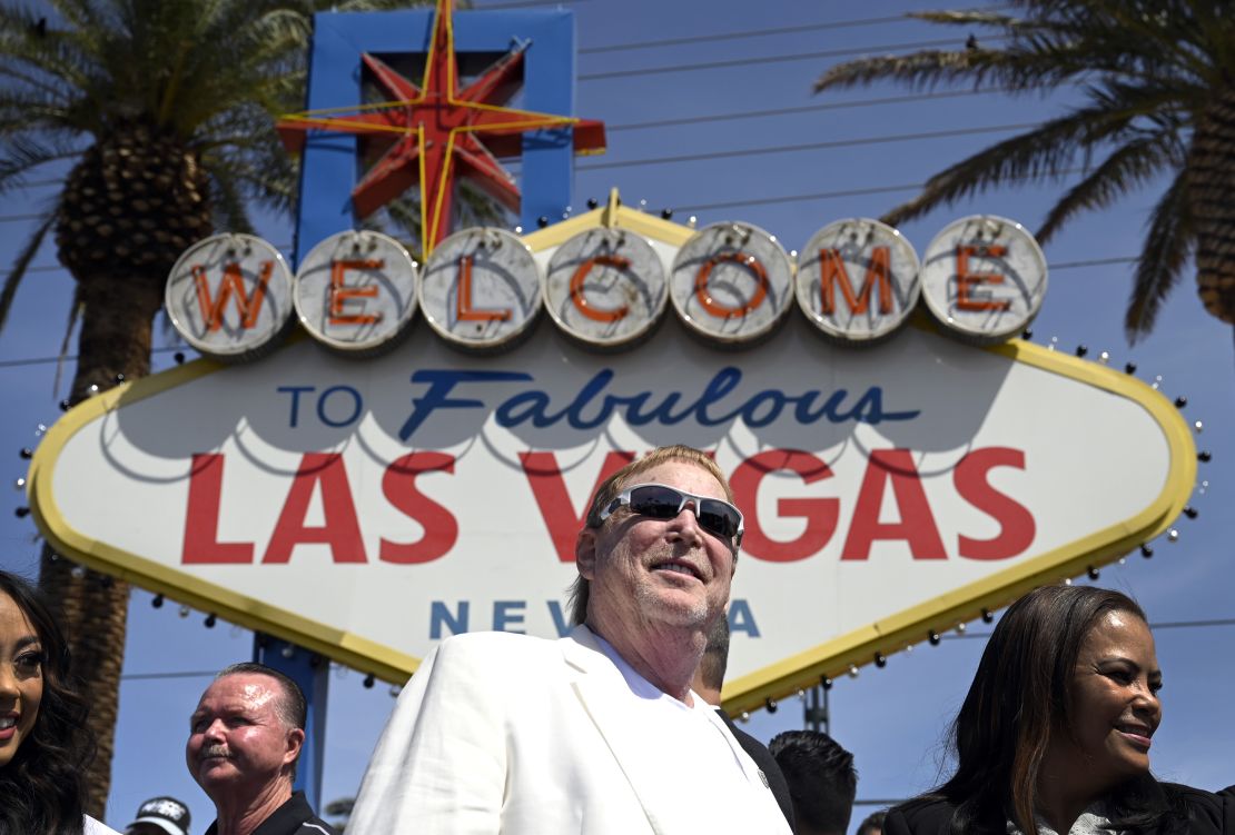 Las Vegas Raiders owner Mark Davis poses during a kick-off event celebrating the 2022 NFL Draft on April 25 in Las Vegas, Nevada.
