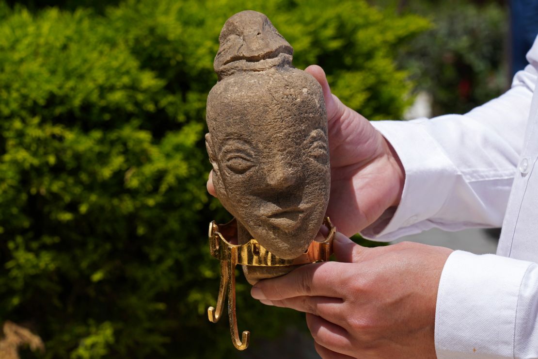 This 4,500-year-old stone sculpture represents the Canaanite goddess Anat.