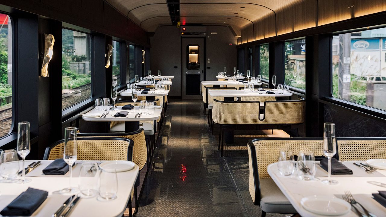 <strong>Taiwan's most beautiful train:</strong> Debuting in March 2022, the Moving Kitchen is Taiwan's first gourmet rail experience. It's the latest addition to The Future, a round-the-island excursion train that launched in 2019. 
