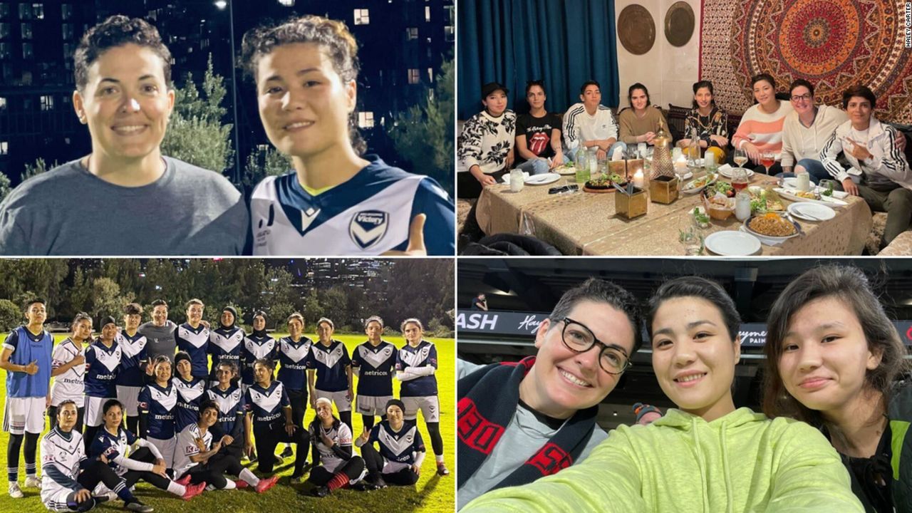 Haley Carter (left in top left image), helped the Afghan women fotoballers escape from the Taliban by the American. In April 2016, Carter had joined the Afghanistan National Women's team as an assistant coach.