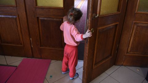 The last time Arina Matiushenkova, 3, was in Lviv station she had just fled home with her mother, Yana. After struggling to settle into Poland, they left. 