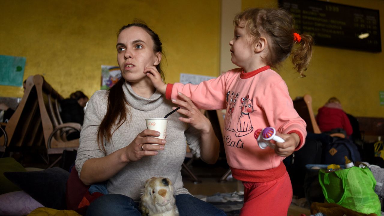 Yana Matiushenkova, 30, fled to Poland but after three weeks there she said she felt depressed and her daughter Arina, 3, kept acting out. They're returning home to Kamyanske, in the Dnipropetrovsk region, to be with family.