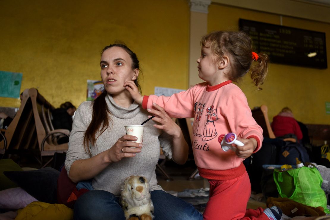 Yana Matiushenkova, 30, fled to Poland but after three weeks there she said she felt depressed and her daughter Arina, 3, kept acting out. They're returning home to Kamyanske, in the Dnipropetrovsk region, to be with family.