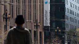 Twitter headquarters is seen on April 26, 2022 in downtown San Francisco, California. 