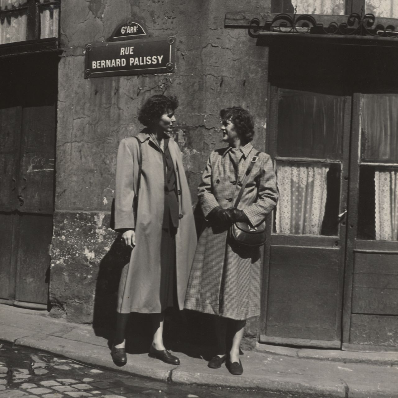 Child, right, and her sister, Dorothy, on a Paris street corner circa 1949. The Childs relocated to France in 1948 when Paul was transferred there as part of his job with the US Information Service.