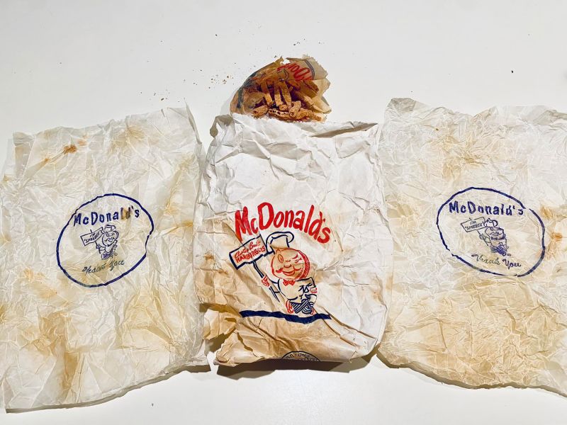 Half-eaten, decades-old McDonald's fries found behind a wall