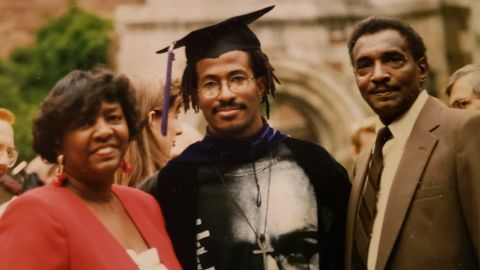 The photo shows Van at his Yale Law school graduation with his parents, Willie and Loretta Jones.