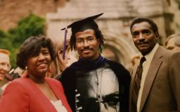 The photo shows Van at his Yale Law school graduation with his parents, Willie and Loretta Jones.