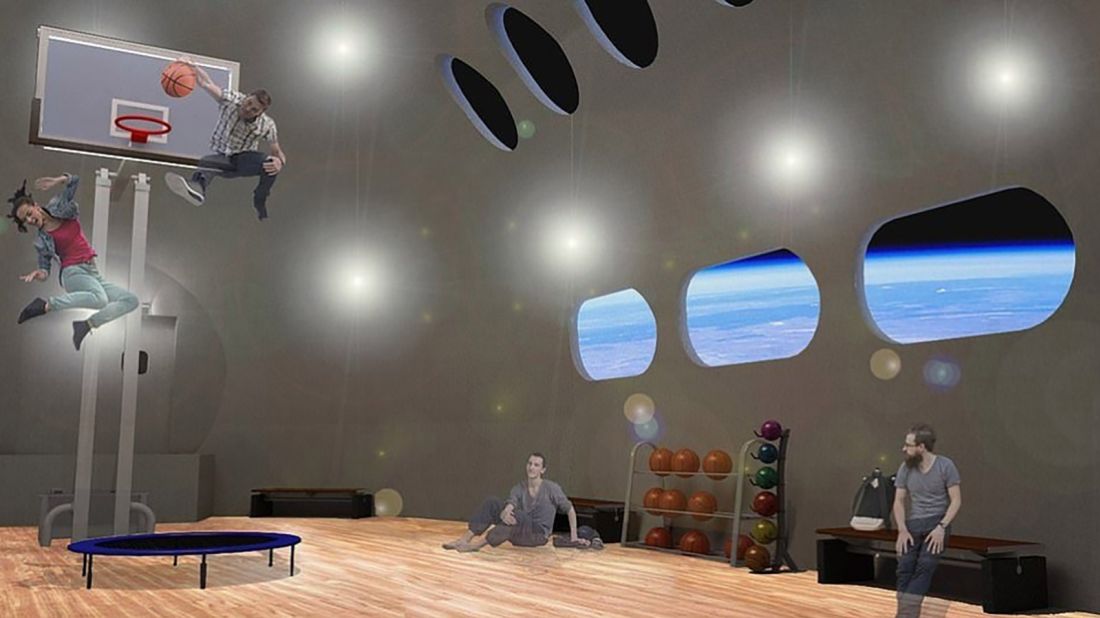 <strong>Space basketball: </strong>Orbital Assembly envisages some artificial gravity in the station, but some spaces where there would be no artificial gravity, which it says could potentially be used for fun games like basketball with a space twist.