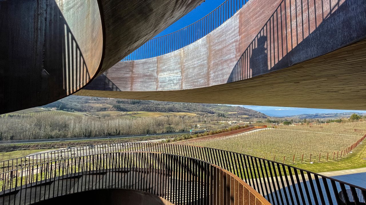 <strong>Errazuriz Wine Photographer of the Year - Places winner | Marina Spironetti of Italy | "Architecture And Wine": </strong>Man, architecture and vineyards -- a perfect combination. The photo was taken at the Antinori nel Chianti Classico winery in Tuscany, Italy.
