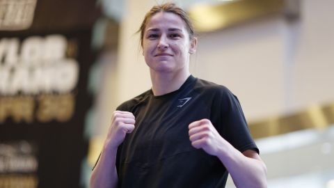 Taylor is pictured during a public workout prior to Saturday's fight against Serrano.