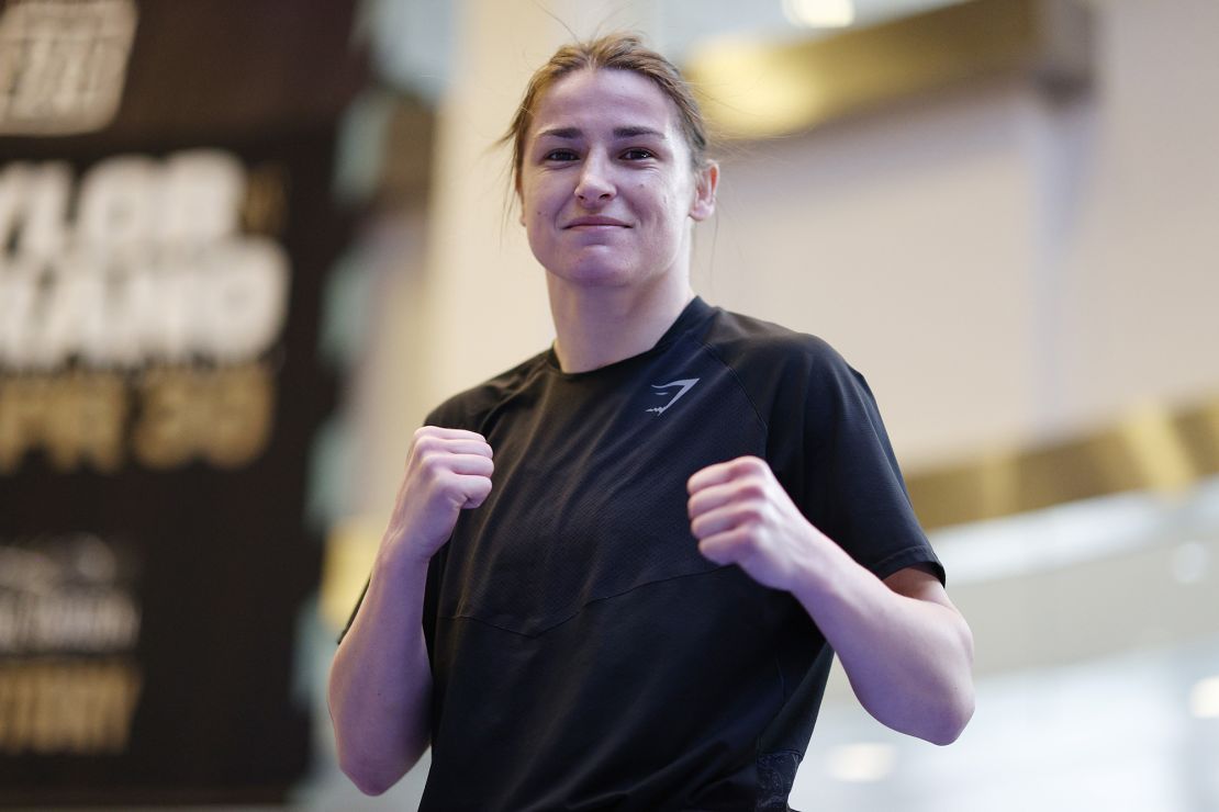 Taylor is pictured during a public workout prior to Saturday's fight against Serrano.