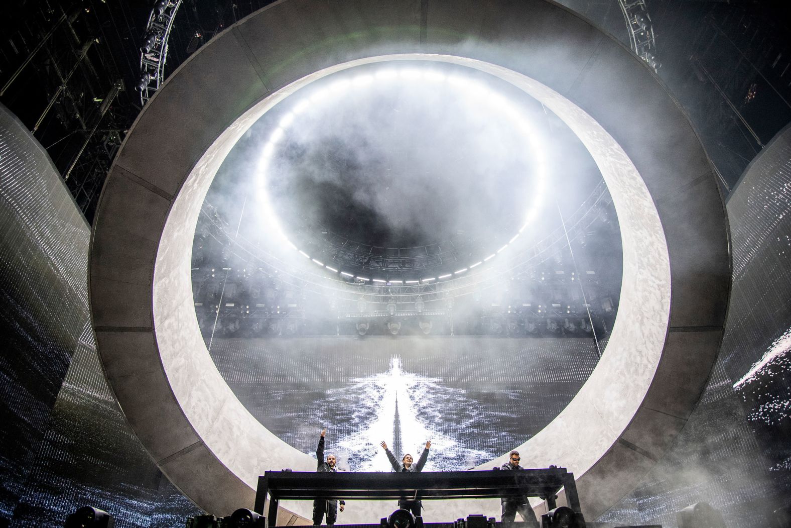 Swedish House Mafia performs at the Coachella festival in Indio, California, on Sunday, April 24.