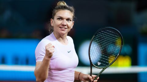 Halep won her first-round match at the Madrid Open on Thursday.