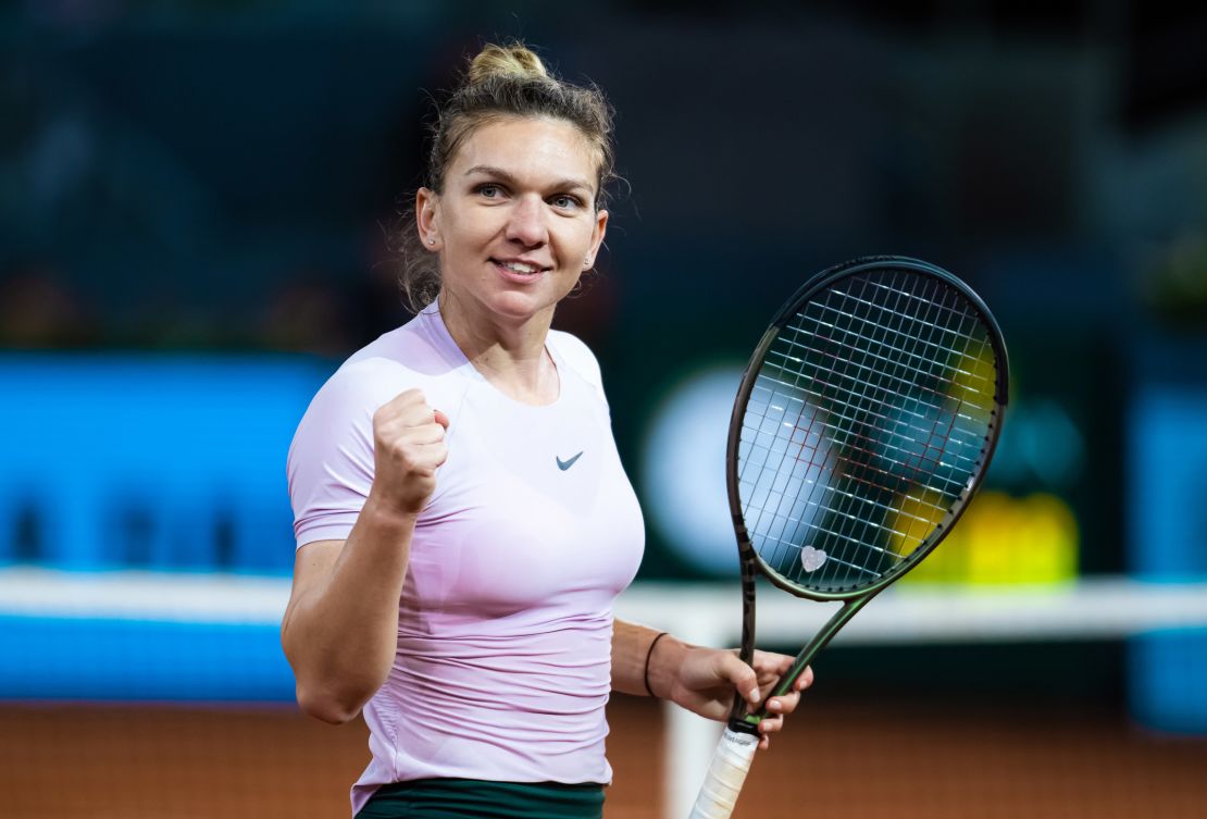 Halep won her first-round match at the Madrid Open on Thursday.