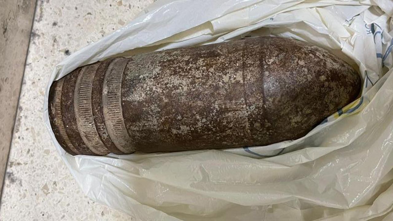 israel airport unexploded shell handout