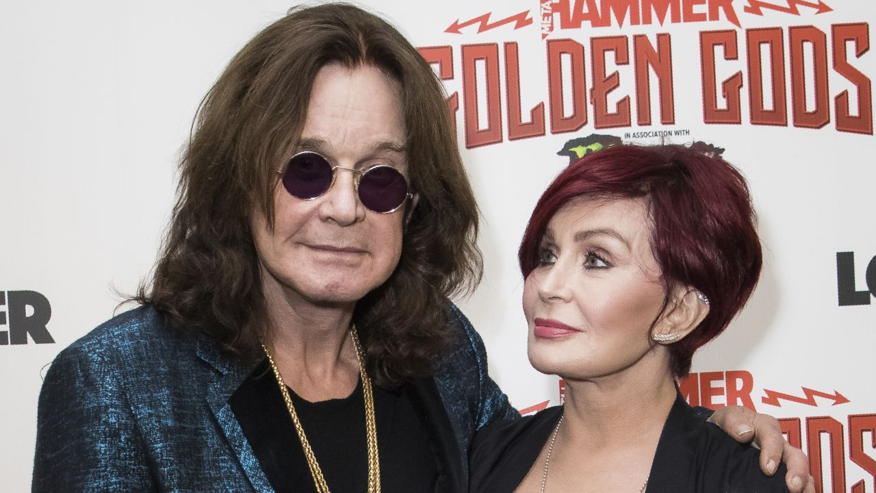 Ozzy Osbourne, left, and his wife Sharon Osbourne at the Metal Hammer Golden God awards in London in June 2018. 