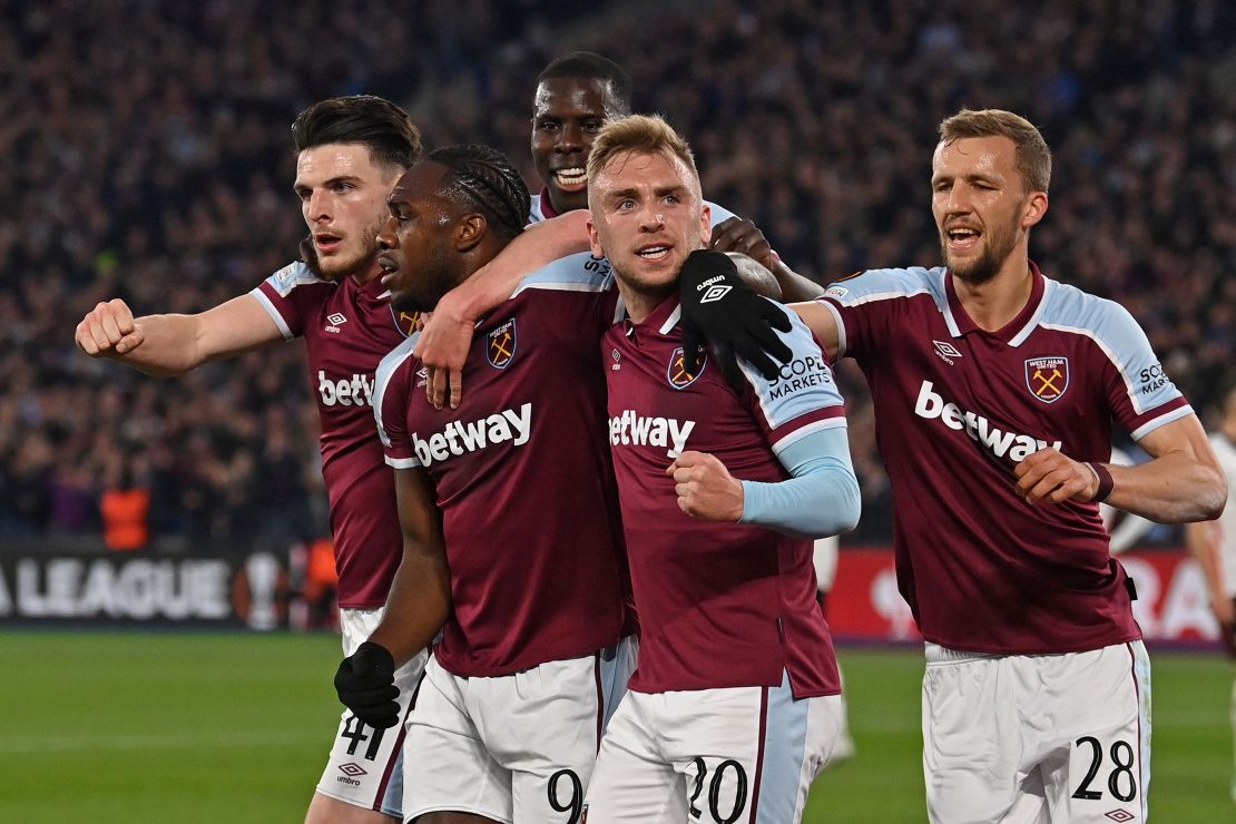 The incident occurred in the stands after Michail Antonio scored for West Ham. 
