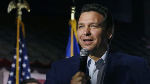 Florida Gov. Ron DeSantis appears with Republican Senate candidate from Nevada Adam Laxalt at a campaign event at Stoneys Rockin Country on April 27, 2022, in Las Vegas. 