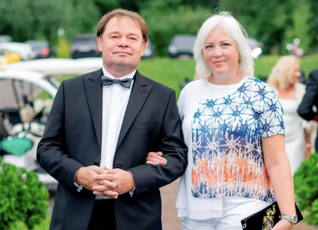 Russian gas tycoon Sergei Protosenya, with his wife Natalya.