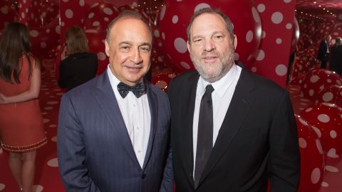 Len Blavatnik and Harvey Weinstein attend a private dinner in Moscow on June 11, 2015.