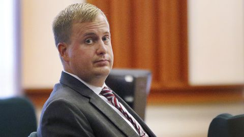 Former Idaho state Rep. Aaron von Ehlinger looks toward a gallery during his rape trial in Idaho's Ada County on Wednesday.