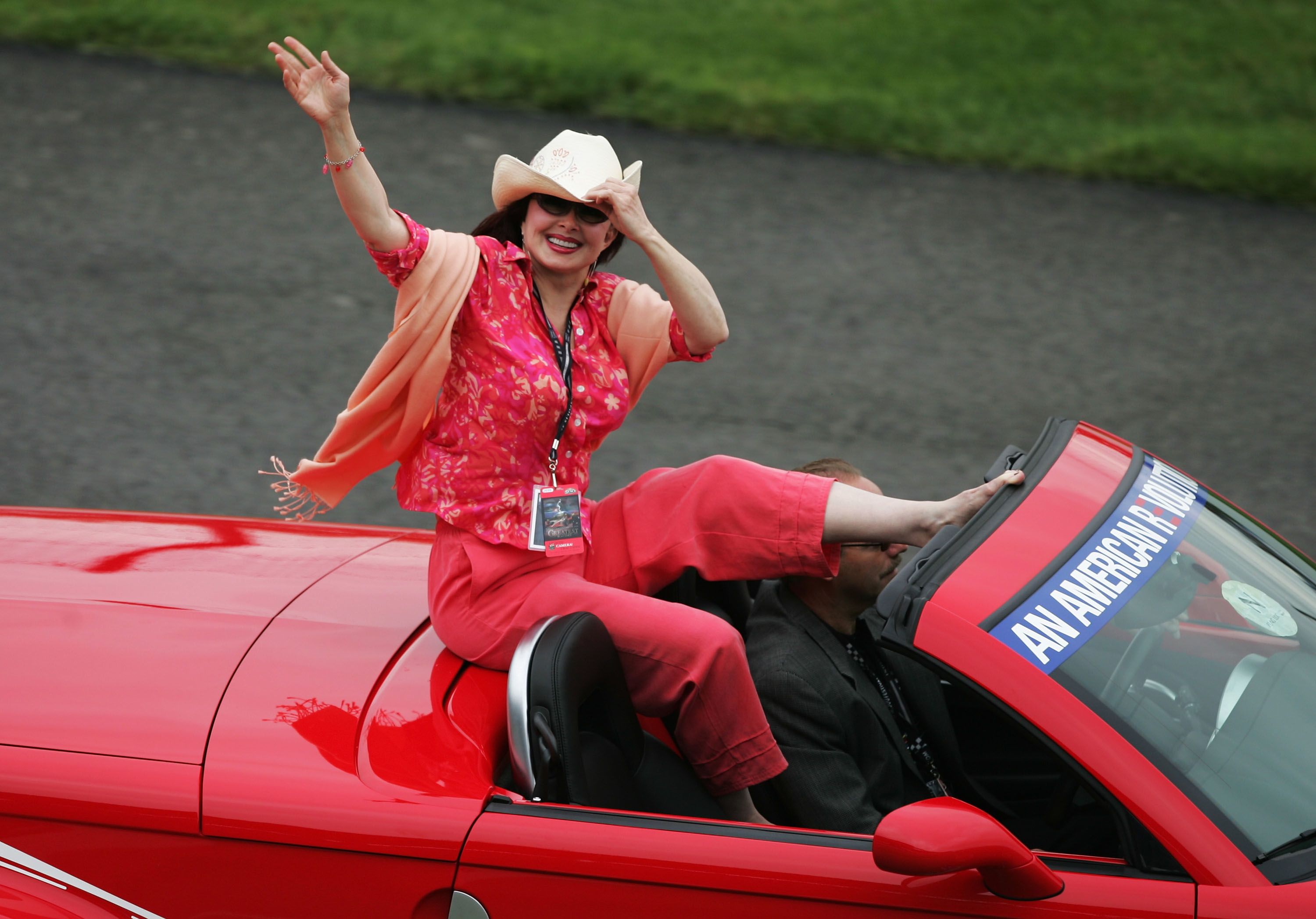 Judd takes part in the pre-race parade before the start of the 88th running of the Indianapolis 500 in Indianapolis on May 30, 2004.