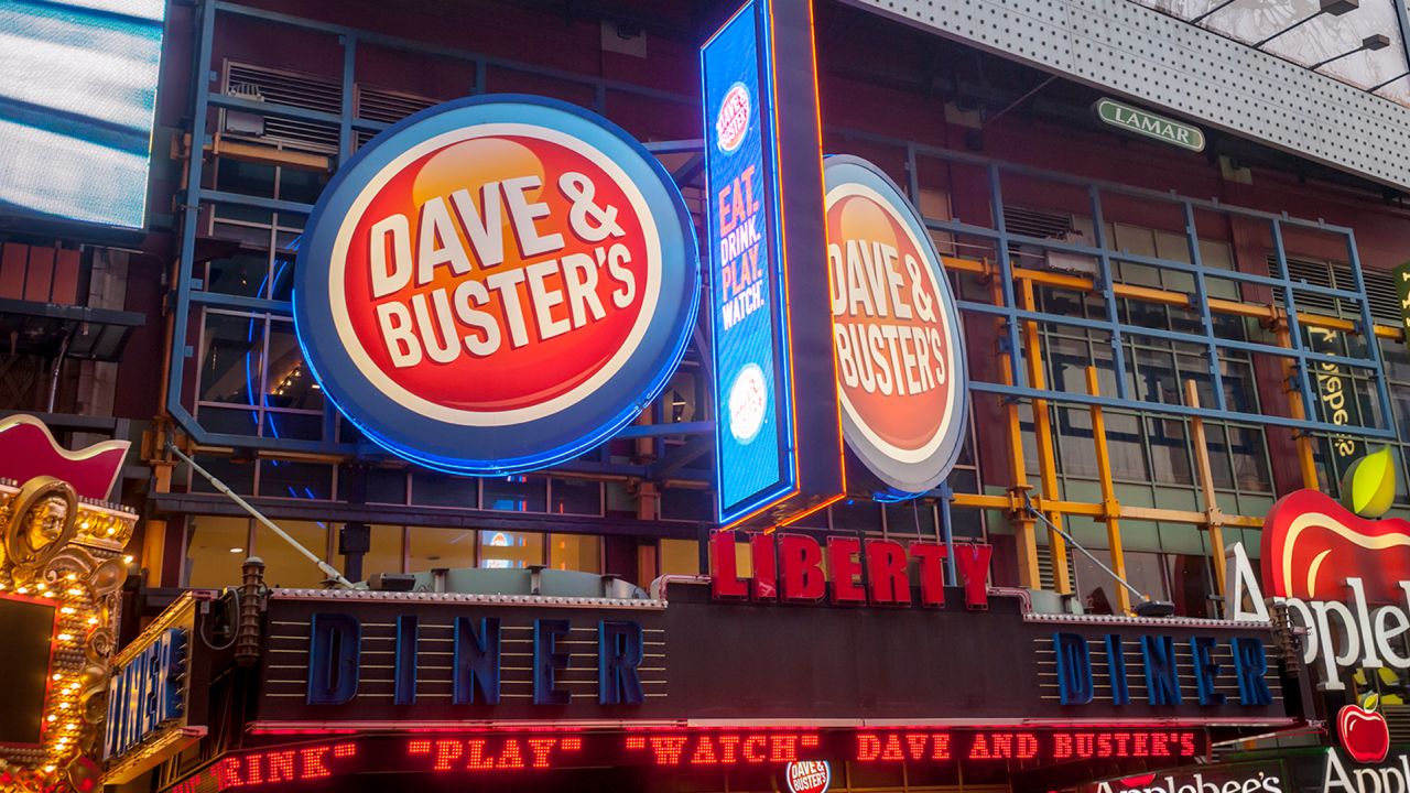 A branch of the Dave & Buster's chain of restaurants on 42nd street in Times Square in New York.