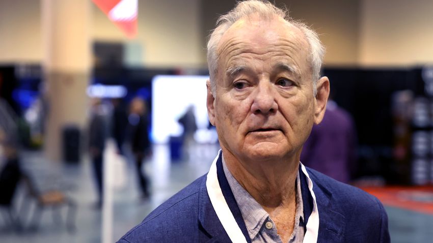 Actor and comedian Bill Murray walks through the convention floor at the Berkshire Hathaway annual shareholder's meeting on April 30, in Omaha, Nebraska.