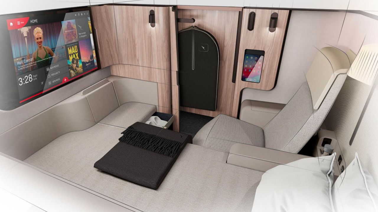 Qantas' custom planes will have beds in all First Class cabins.