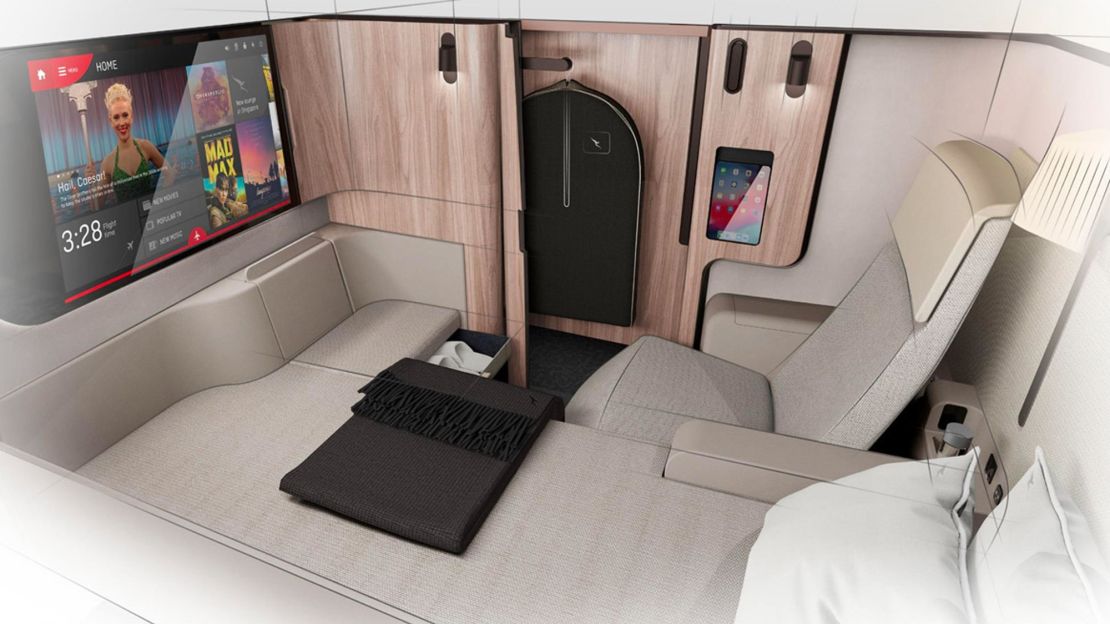 Qantas' custom planes will have beds in all First Class cabins.