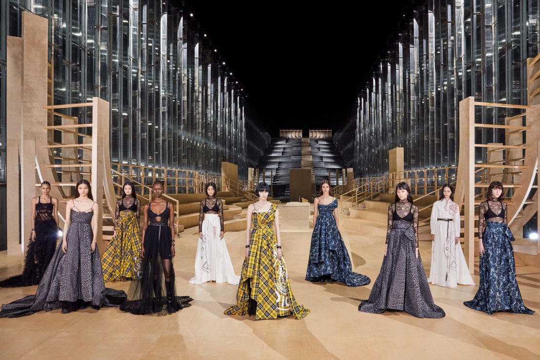 Models posing in Dior's latest collection.
