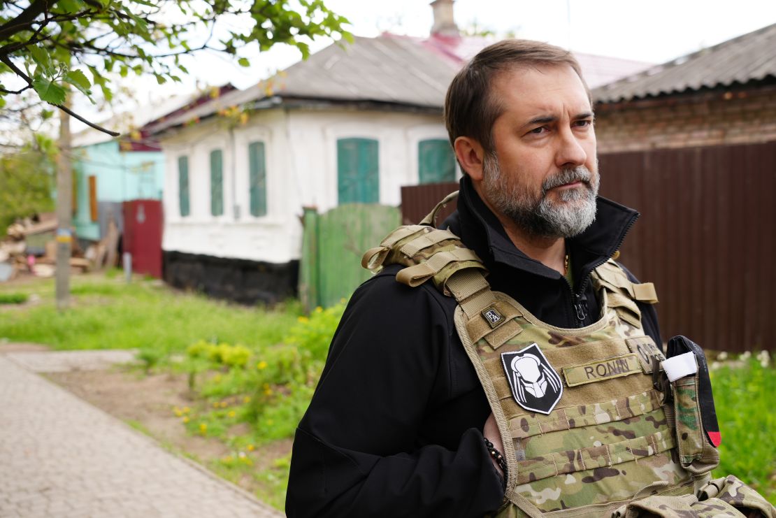 Serhiy Hayday, head of the Luhansk region military administration, is seen in Bakhmut.