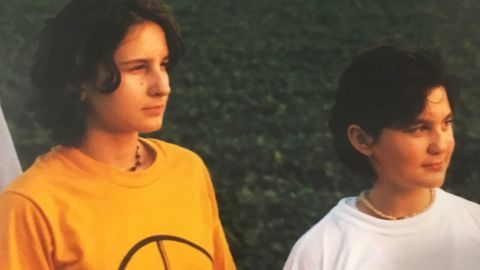 This childhood photo of Ayda Zugay and her sister, Vanja, was taken after they came to the United States. Tracy Peck says she remembers meeting them on a flight from Amsterdam to Minneapolis.