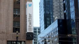 A sign is seen outside the Twitter headquarters in San Francisco, Monday, April 25, 2022. Elon Musk reached an agreement to buy Twitter for roughly $44 billion on Monday, promising a more lenient touch to policing content on the platform where he promotes his interests, attacks critics and opines on social and economic issues to more than 83 million followers. 