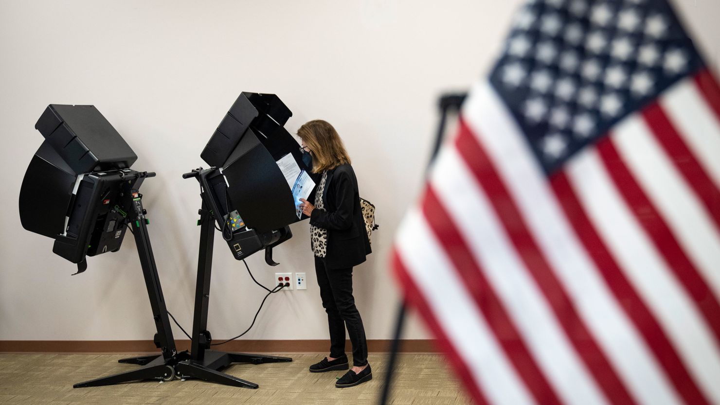Voters cast their ballots early for the May 3 Primary Election at the Franklin County Board of Elections polling location on April 26, 2022, in Columbus, Ohio. 