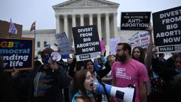Pro-life and pro-choice demonstrators gather in front of the US Supreme Court in Washington, D.C. on Tuesday, on May 3, 2022.