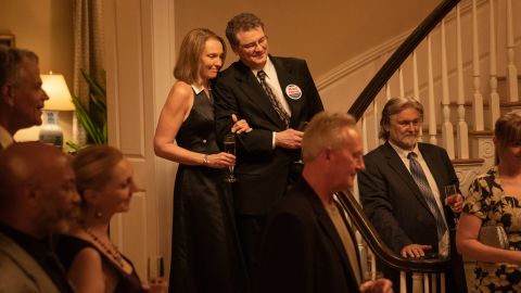 (Center, from left) Toni Collette and Colin Firth star as the Petersons in "The Staircase."