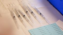 Syringes ready to be administered to residents who are over 50 years old and immunocompromised and are eligible to receive their second booster shots of the coronavirus disease (COVID-19) vaccines are seen in Waterford, Michigan, U.S., April 8, 2022.  REUTERS/Emily Elconin