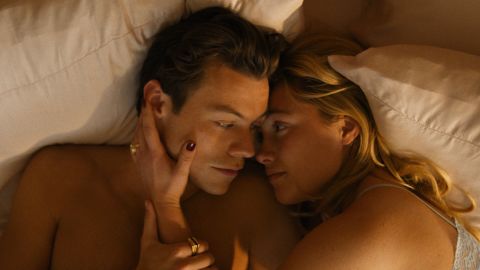 Harry Styles and Florence Pugh play a couple in a company town in 'Don't Worry Darling' directed by Olivia Wilde.