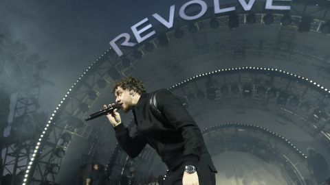 Jack Harlow performs onstage during the Revolve Festival at the Merv Griffin Estate on April 17 in La Quinta, California. 